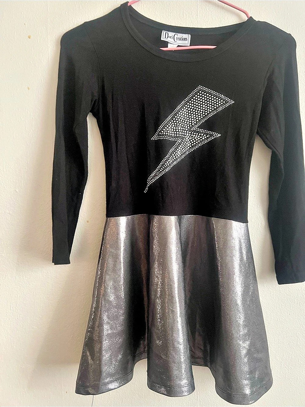 Dress Code Black & Silver Long Sleeve Mini Dress